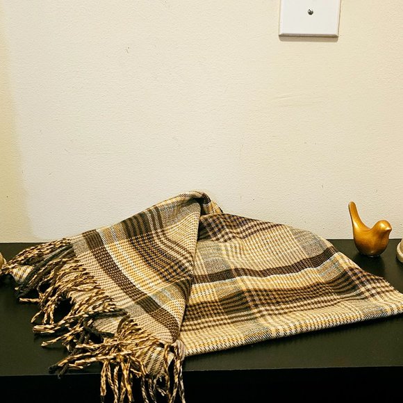 Accessories - Brown Plaid Unisex Scarf